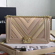 Fancybags Chanel Chevron Medium Boy Bag Beige A67086 VS03308 - 1