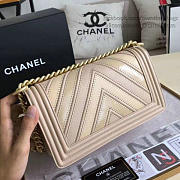 Fancybags Chanel Chevron Medium Boy Bag Beige A67086 VS03308 - 6