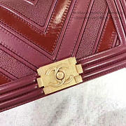 Fancybags Designer Chanel Chevron Medium Boy Bag Burgundy A67086 VS06664 - 5