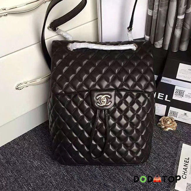 Fancybags Chanel Urban Spirit Quilted Lambskin Large Backpack Black Silver Hardware 170301 VS02032 - 1