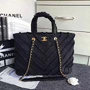 Fancybags Chanel Black Canvas Patchwork Chevron Large Shopping Bag 260302 VS02391 - 1