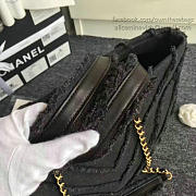Fancybags Chanel Black Canvas Patchwork Chevron Large Shopping Bag 260302 VS02391 - 2