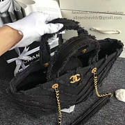 Fancybags Chanel Black Canvas Patchwork Chevron Large Shopping Bag 260302 VS02391 - 4