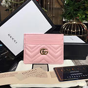 Fancybags GG Marmont card case Nextdusty pink matelassé leather - 1