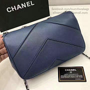 Fancybags Chanel Grained Calfskin Chevron Flap Bag Blue A93774 VS06701 - 6