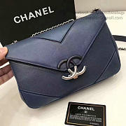 Fancybags Chanel Grained Calfskin Chevron Flap Bag Blue A93774 VS06701 - 5