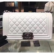 Fancybags Chanel White Quilted Lambskin Medium Boy Bag A67086 VS07017 - 5