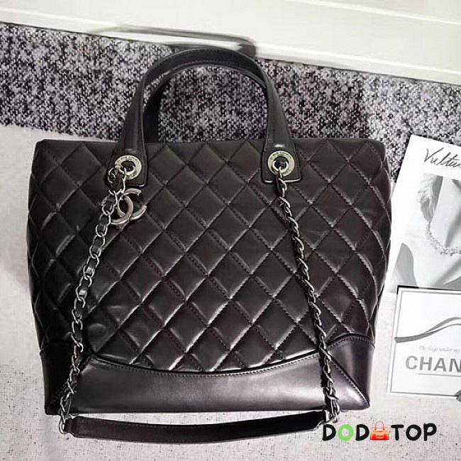 Fancybags Chanel Quilted Lambskin Shopping Tote Bag Black 260301 VS02839 - 1