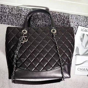 Fancybags Chanel Quilted Lambskin Shopping Tote Bag Black 260301 VS02839