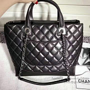 Fancybags Chanel Quilted Lambskin Shopping Tote Bag Black 260301 VS02839 - 6