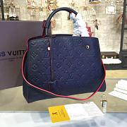 Fancybags Louis vuitton original monogram empreinte montaigne mm M41048 navy blue&red - 6