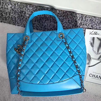 Fancybags Chanel Quilted Lambskin Shopping Tote Bag Blue 260301 VS08291