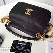 Fancybags Chanel Grained Calfskin Flap Bag with Top Handle Black A93756 VS09826 - 6