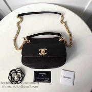 Fancybags Chanel Grained Calfskin Flap Bag with Top Handle Black A93756 VS09826 - 4