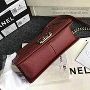 Fancybags Chanel Burgundy Quilted Caviar Medium Boy Bag 180301 VS07454 - 2