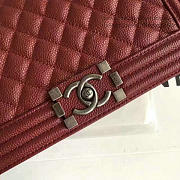 Fancybags Chanel Burgundy Quilted Caviar Medium Boy Bag 180301 VS07454 - 3