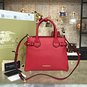 Burberry The Small Banner in Leather and Vintage Check RED - 2