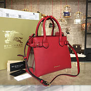 Burberry The Small Banner in Leather and Vintage Check RED - 3