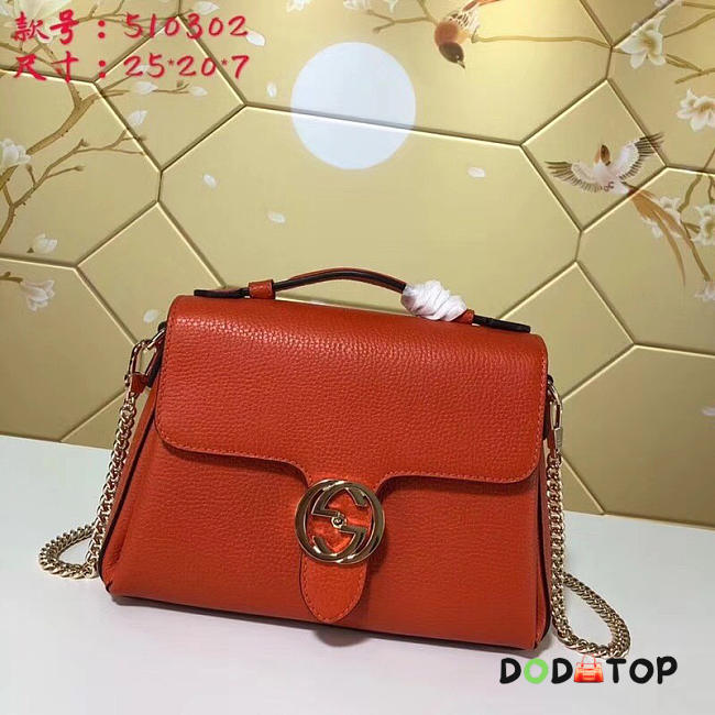 Fancybags Gucci GG Flap Shoulder Bag On Chain Orange 5103032 - 1