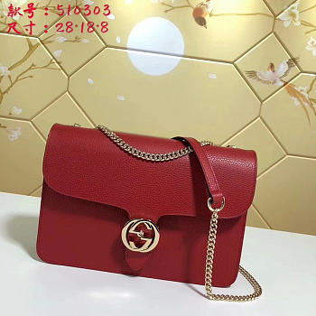 Fancybags Gucci GG Flap Shoulder Bag On Chain Red 510303