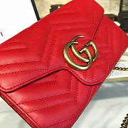 Fancybags Gucci GG Marmont Matelassé Leather Super Mini Bag, Red - 2