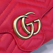 Fancybags Gucci GG Marmont Matelassé Leather Super Mini Bag, Red - 3