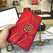 Fancybags Gucci GG Marmont Matelassé Leather Super Mini Bag, Red - 5