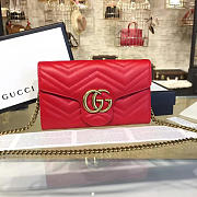 Fancybags Gucci GG Marmont Matelassé Leather Super Mini Bag, Red - 6