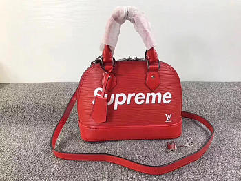 Fancybags Louis Vuitton Supreme domed satchel M40301 red