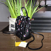 Fancybags louis vuitton original calfskin mini lockme backpack M54573 black flower - 4