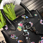 Fancybags louis vuitton original calfskin mini lockme backpack M54573 black flower - 6