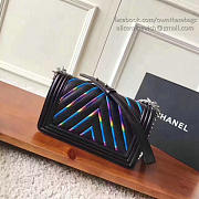Fancybags Chanel Multicolor Chevron Medium Boy Bag Black A67086 VS08027 - 6