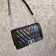Fancybags Chanel Multicolor Chevron Medium Boy Bag Black A67086 VS08027 - 5