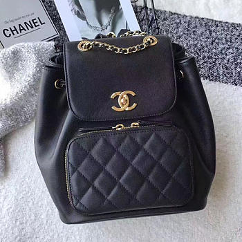Fancybags Chanel Grained Calfskin Backpack Black A93748 VS00467