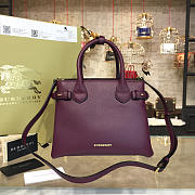 Burberry The small Banner in Leather and Vintage Check purple - 1