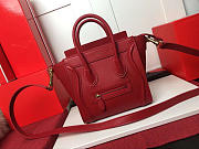 Fancybags Celine NANO LUGGAGE SHOULDER BAG IN RED SMOOTH CALFSKIN - 1