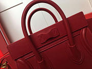 Fancybags Celine NANO LUGGAGE SHOULDER BAG IN RED SMOOTH CALFSKIN - 4