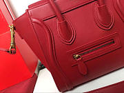 Fancybags Celine NANO LUGGAGE SHOULDER BAG IN RED SMOOTH CALFSKIN - 3