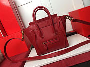 Fancybags Celine NANO LUGGAGE SHOULDER BAG IN RED SMOOTH CALFSKIN - 2