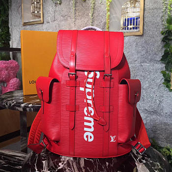 Fancybags Louis Vuitton Supreme backpack M41709 Red water ripple backpack