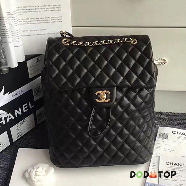 Fancybags Chanel Urban Spirit Quilted Lambskin Large Backpack Black Gold Hardware 170301 VS05666 - 1