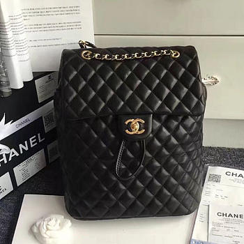 Fancybags Chanel Urban Spirit Quilted Lambskin Large Backpack Black Gold Hardware 170301 VS05666