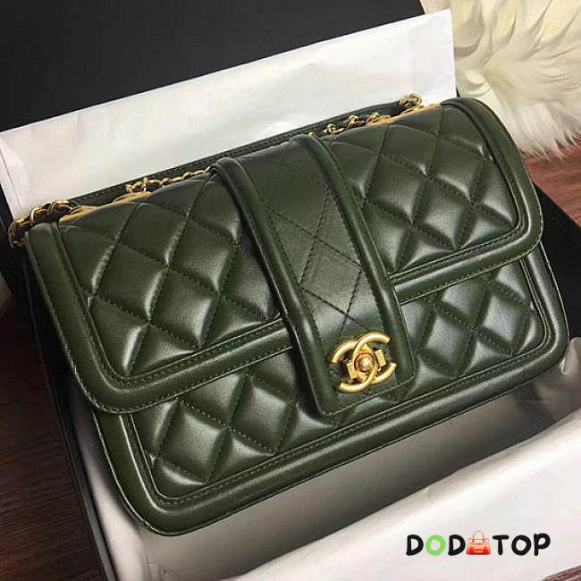 Fancybags Chanel Quilted Lambskin Flap Bag Green A91365 VS06525 - 1