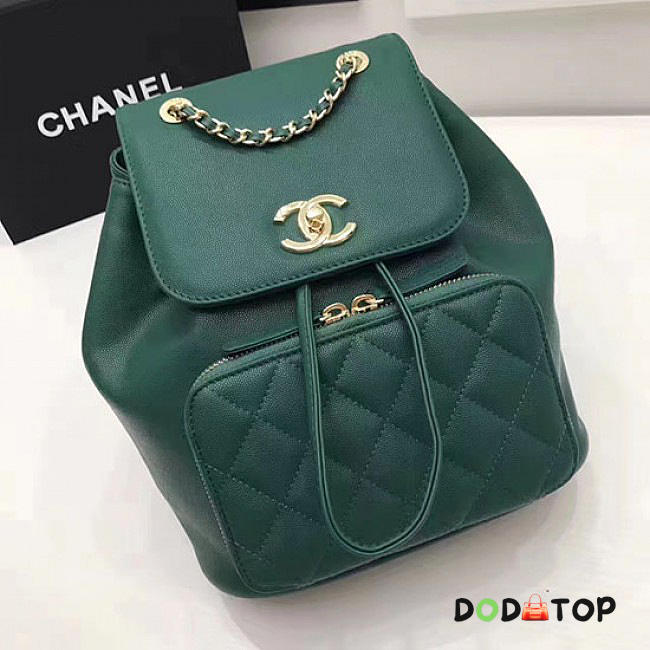 Fancybags Chanel Grained Calfskin Backpack Green A93748 VS03992 - 1