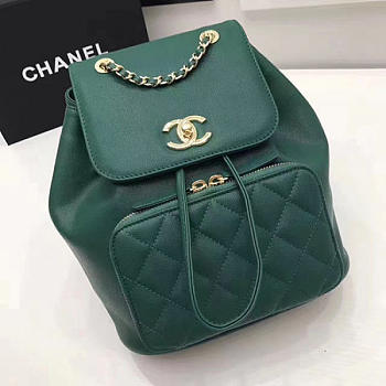 Fancybags Chanel Grained Calfskin Backpack Green A93748 VS03992