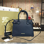 Burberry The Small Banner in Leather and Vintage Check Blue - 1