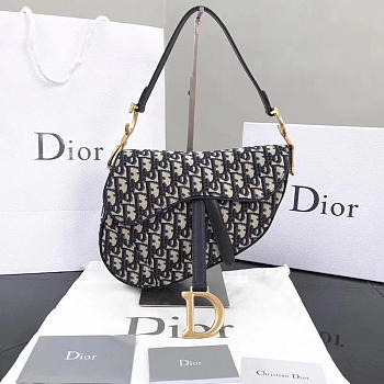 Fancybags Dior Mini Saddle Bag in Blue Canvas M0446
