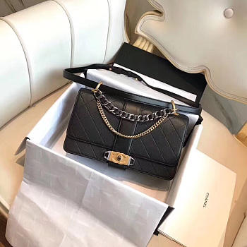 Chanel Leather chain bag black 24cm