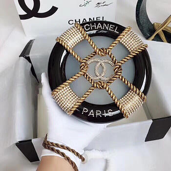 Chanel Resin Strass Minaudiere A94672 Black