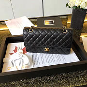 Chanel 1112 Classic Handbag Grained Calfskin Caviar Black Gold - 6